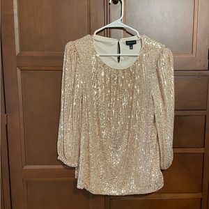 Sequin 3/4 sleeve top